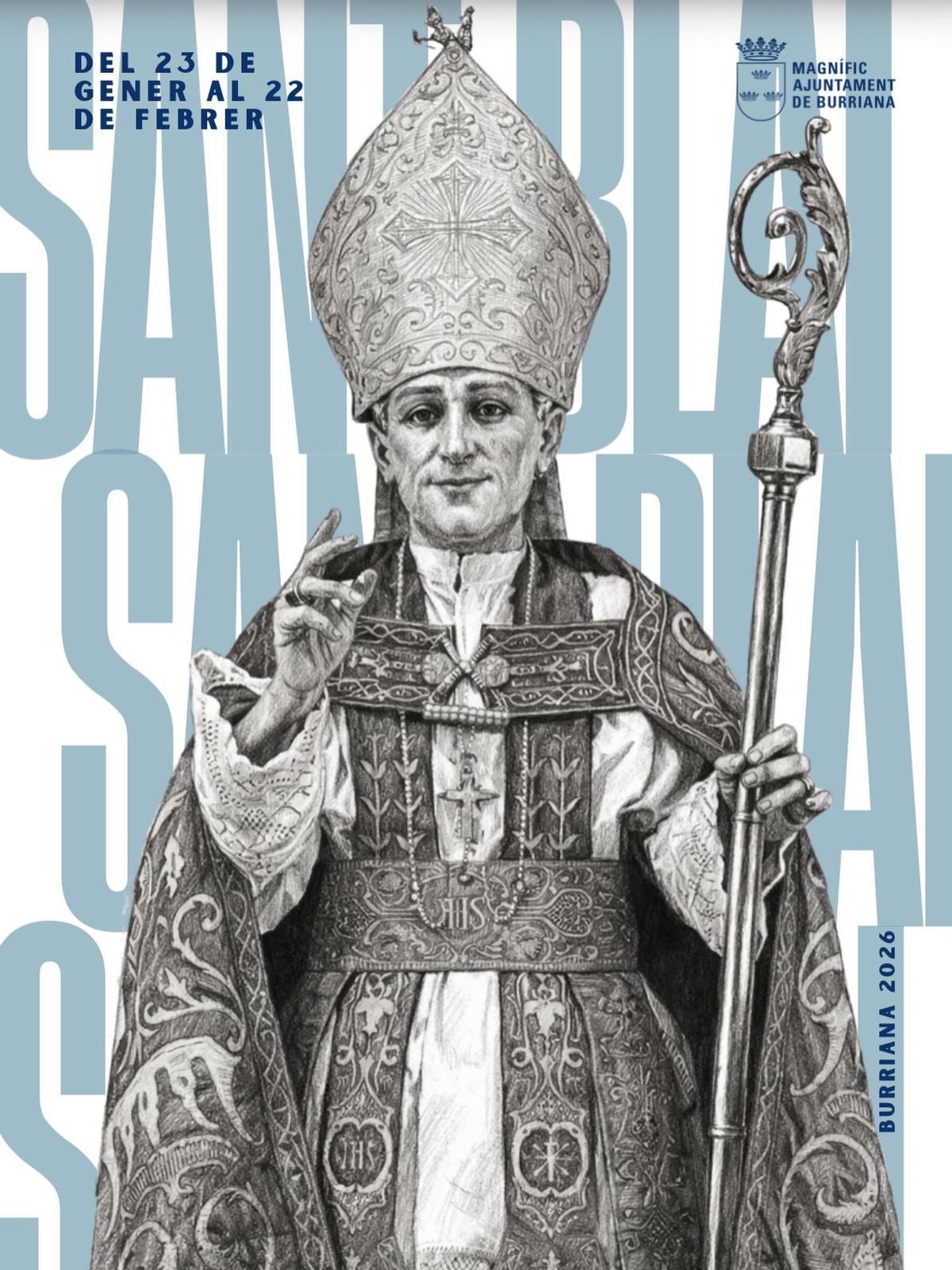 Cartel de las fiestas de Sant Blai de Burriana del 2026.
