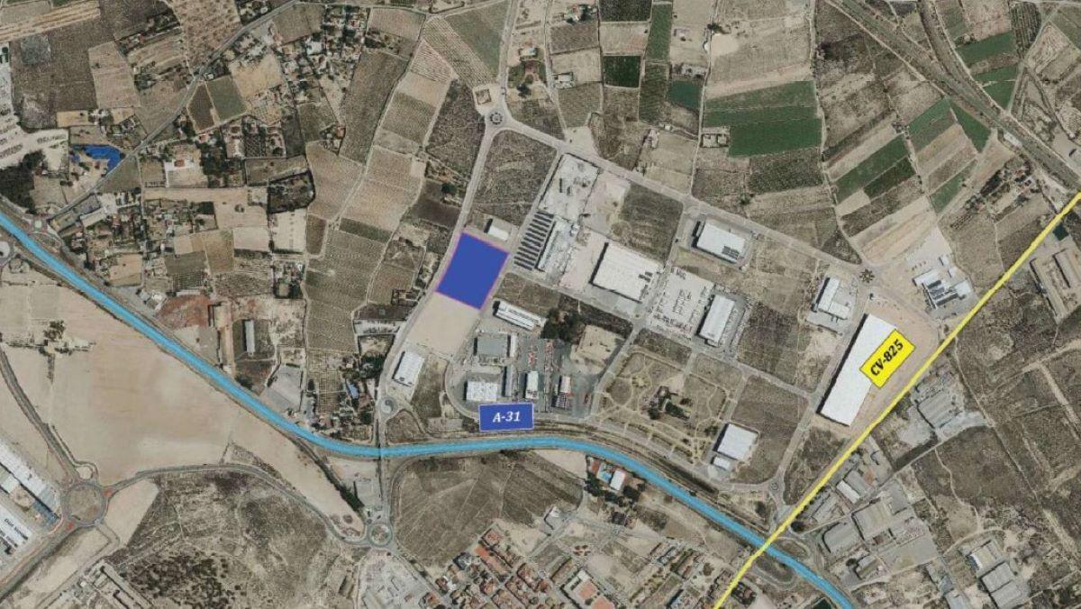Plano con la ubicación de la parcela del futuro centro de datos en el polígono Las Norias de Monforte.