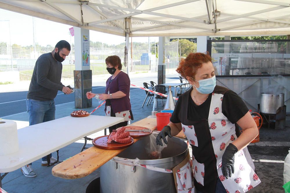 Pulpo para llevar en el primer domingo de confinamiento perimetral en Ourense