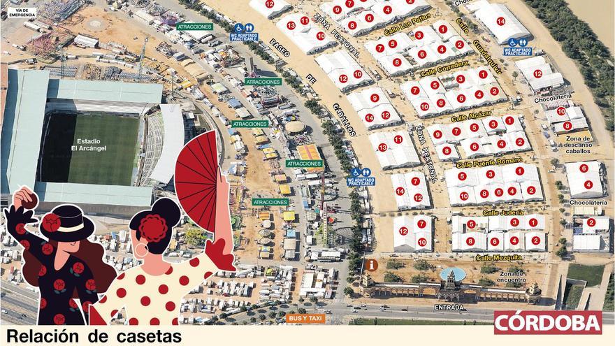 Aquí tienes el plano de la Feria de Córdoba 2024: mapa con las casetas, calles, atracciones y accesos