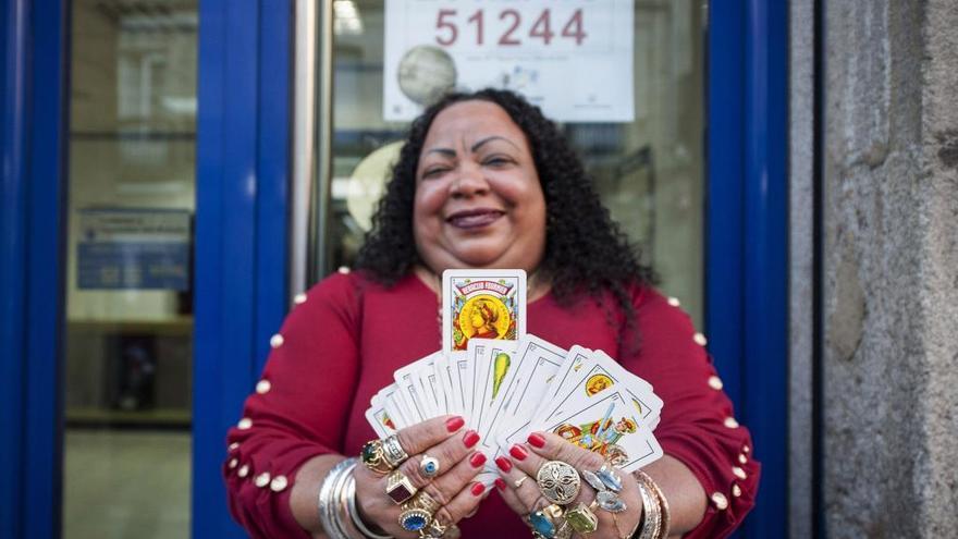 La vidente de Xinzo cuando ganó el segundo premio de Lotería de Navidad.