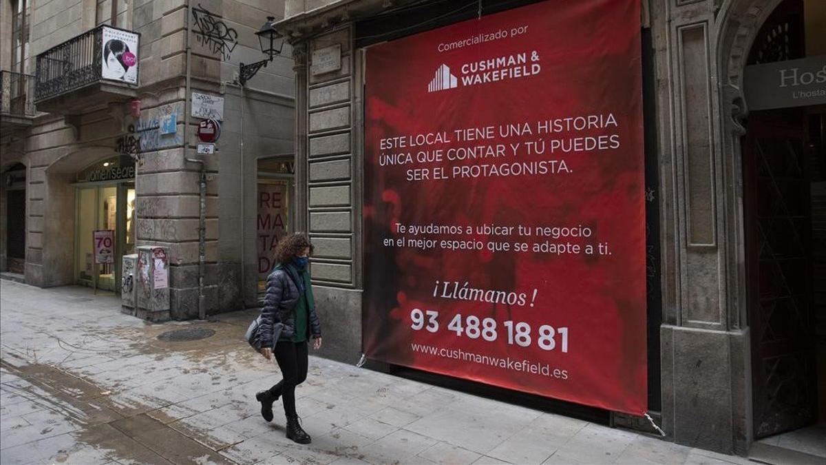 Local en alquiler o traspaso en una calle de Barcelona.