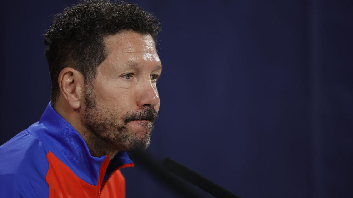 Simeone, este martes, en la previa del Barça - Atlético de Copa.