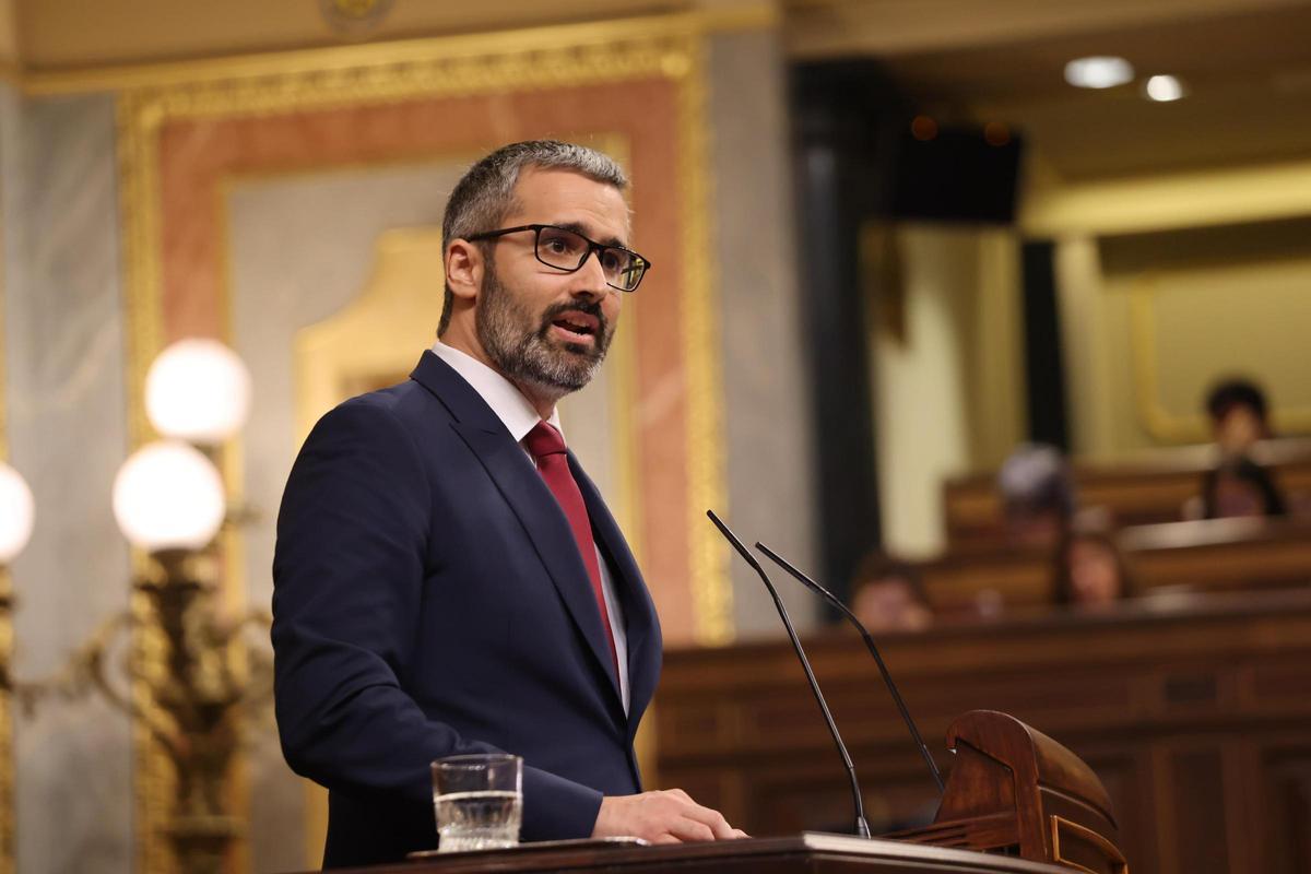 El diputado y secretario general del PSRM, Francisco Lucas, este martes en el Congreso.