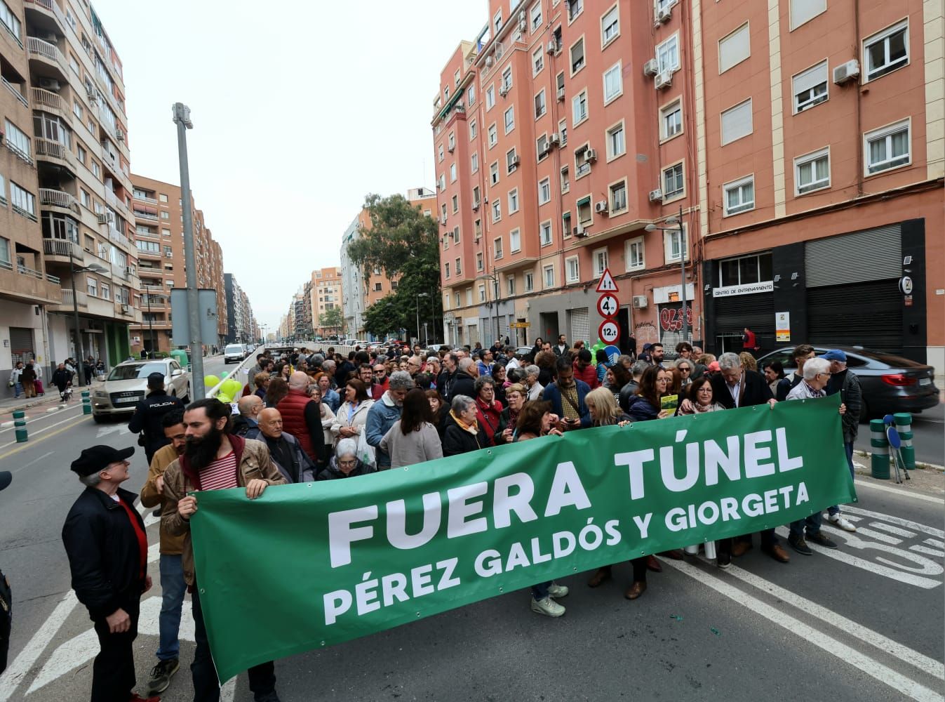 Protesta vecinal contra el túnel de la avenida Pérez Galdós