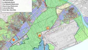 Sectores incluidos dentro del Plan Director Urbanístico del Delta del Llobregat, promovido por la Generalitat.