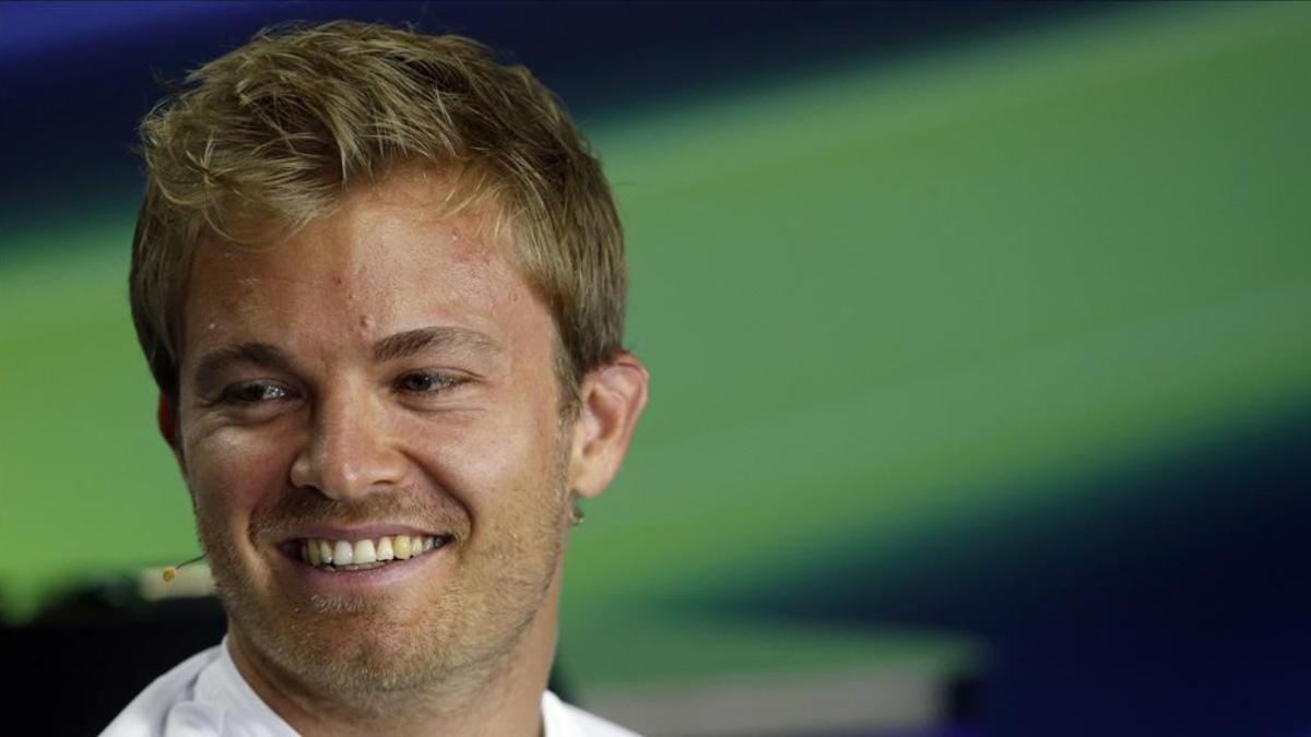 Nico Rosberg, en la conferencia de prensa de ayer en Budapest.