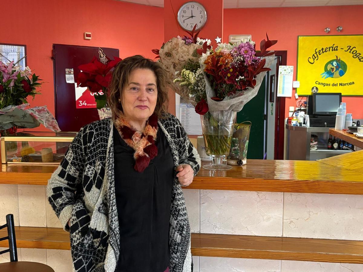 Marina Boto en la cafetería del centro social.