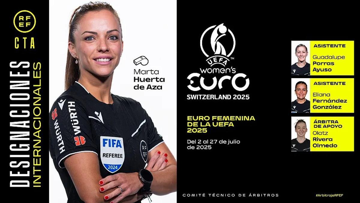 Marta Huerta de Aza, designada para dirigir en la Eurocopa de Suiza