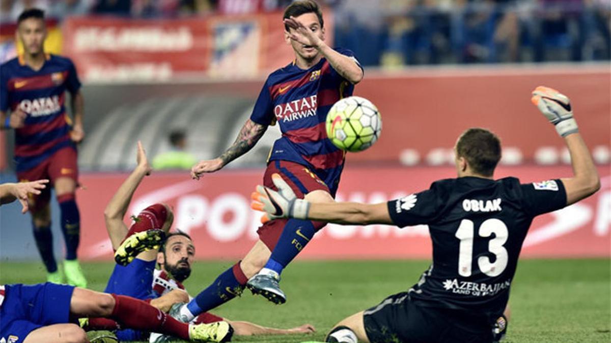 El gol de Messi evitó que el Barça perdiera dos puntos en el Calderón