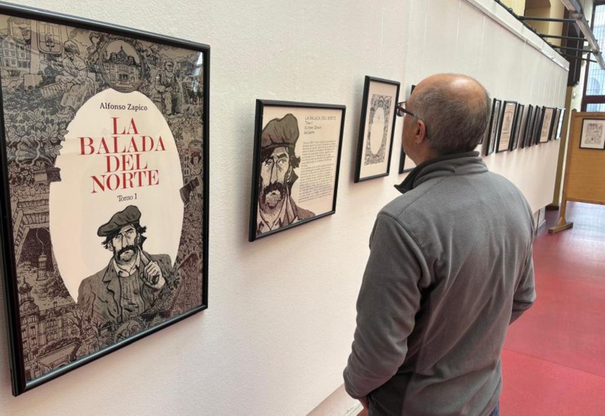 Alfonso Zapico muestra los dibujos de "La balada del Norte" en la Casa de Cultura