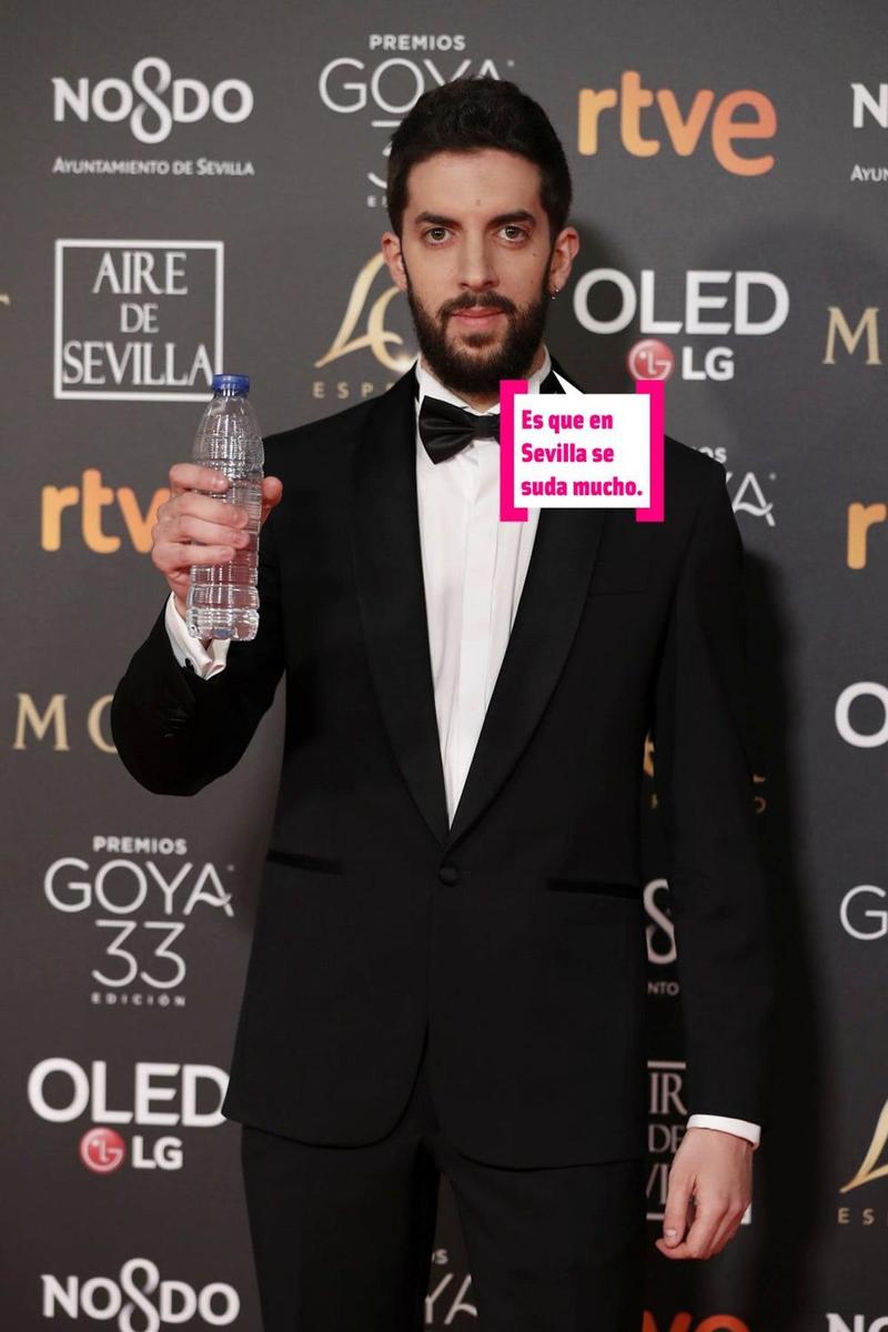 Goya 2019: Davids Broncano con botella de agua