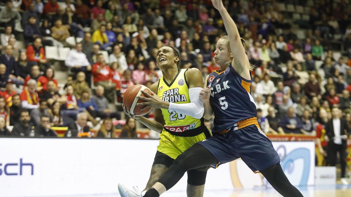 Sykes durant l'Spar Girona-Mersin de febrer de 2023, l'últim partit d'Eurolliga disputat a Girona