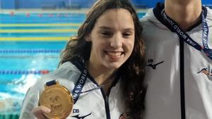 Emma Carrasco, amb la medalla a Lima