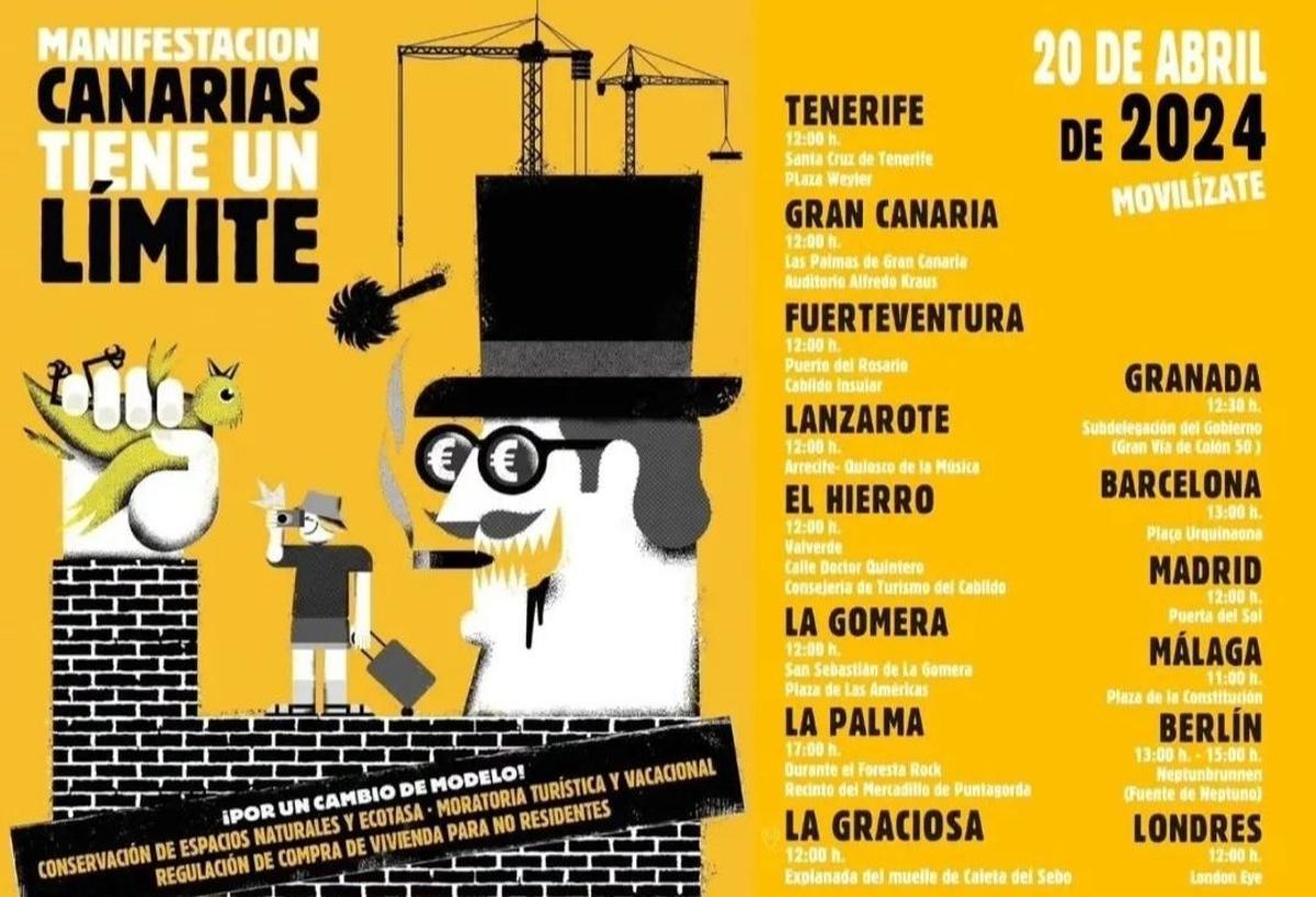 Manifestación 20 A Canarias tiene un límite: ciudades, horario y recorrido