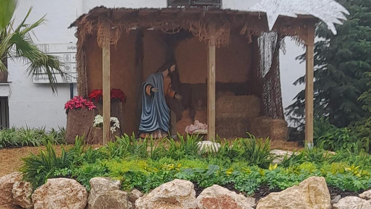 El belén de Ontinyent, sin figura de la Virgen María, en una imagen captada hoy.