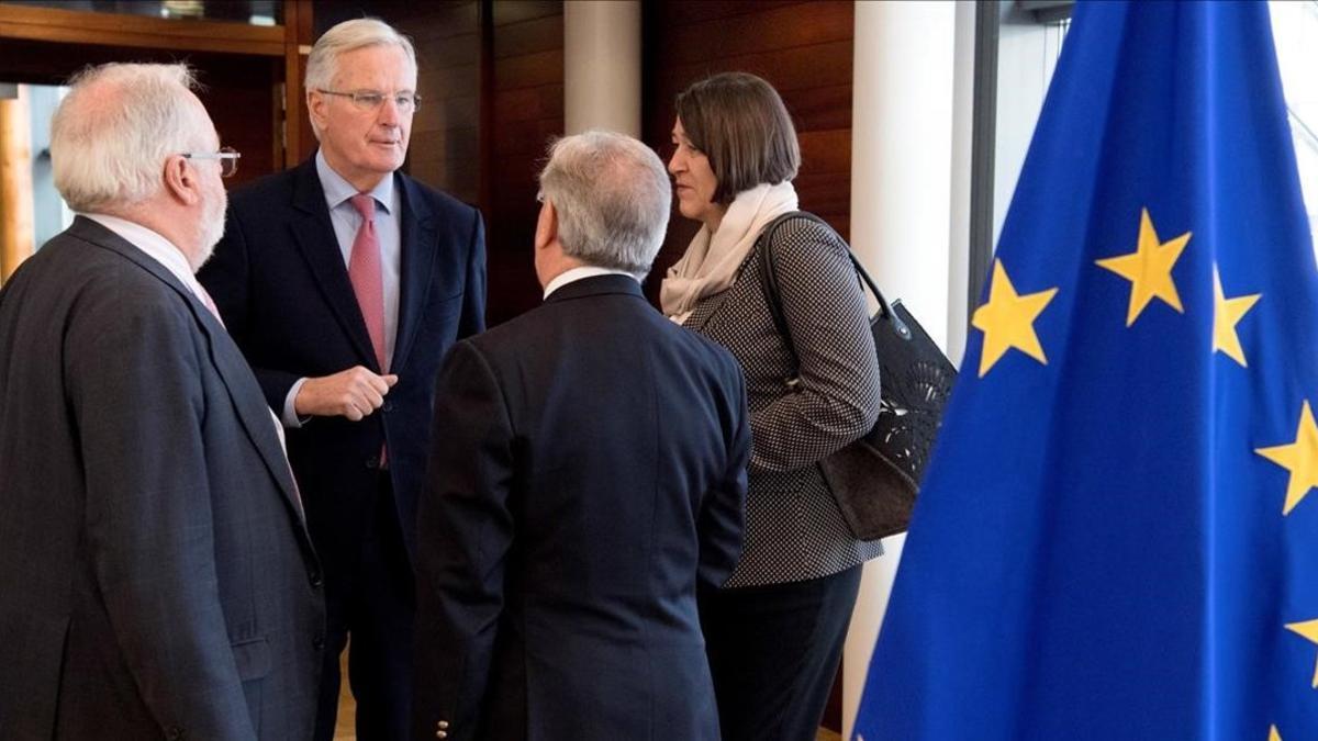 Michael Barnier, el jueves, durante la reunión del colegio de comisarios.