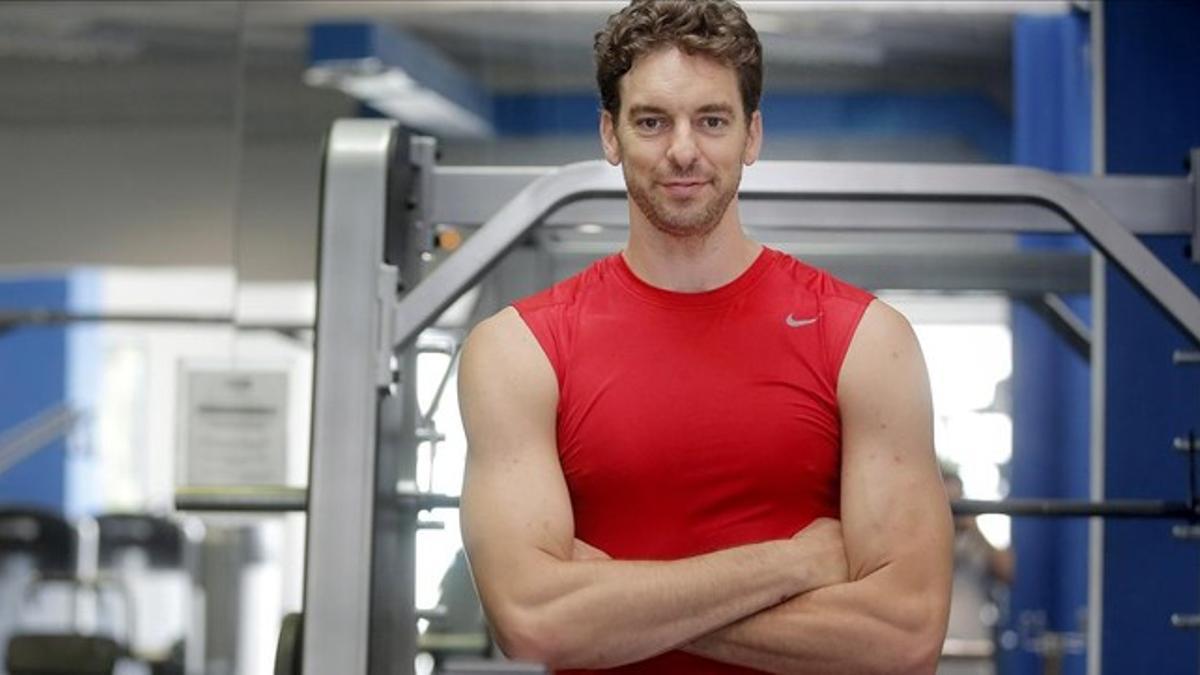 Pau Gasol, entrenando para el Europeo.