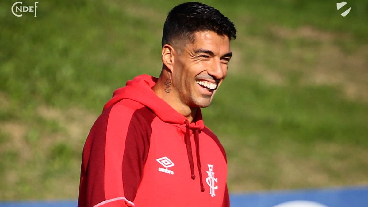 Luis Suárez, en su primer entrenamiento con Nacional