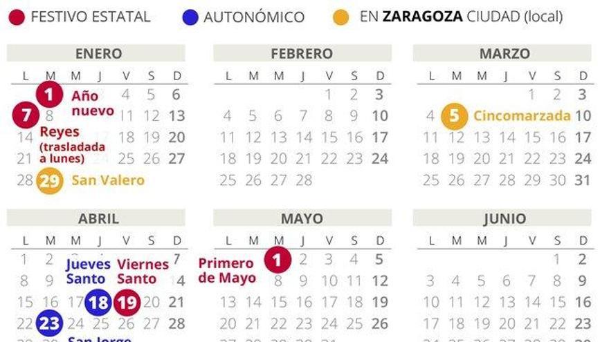 Calendario laboral de Zaragoza del 2019 (con todos los festivos)