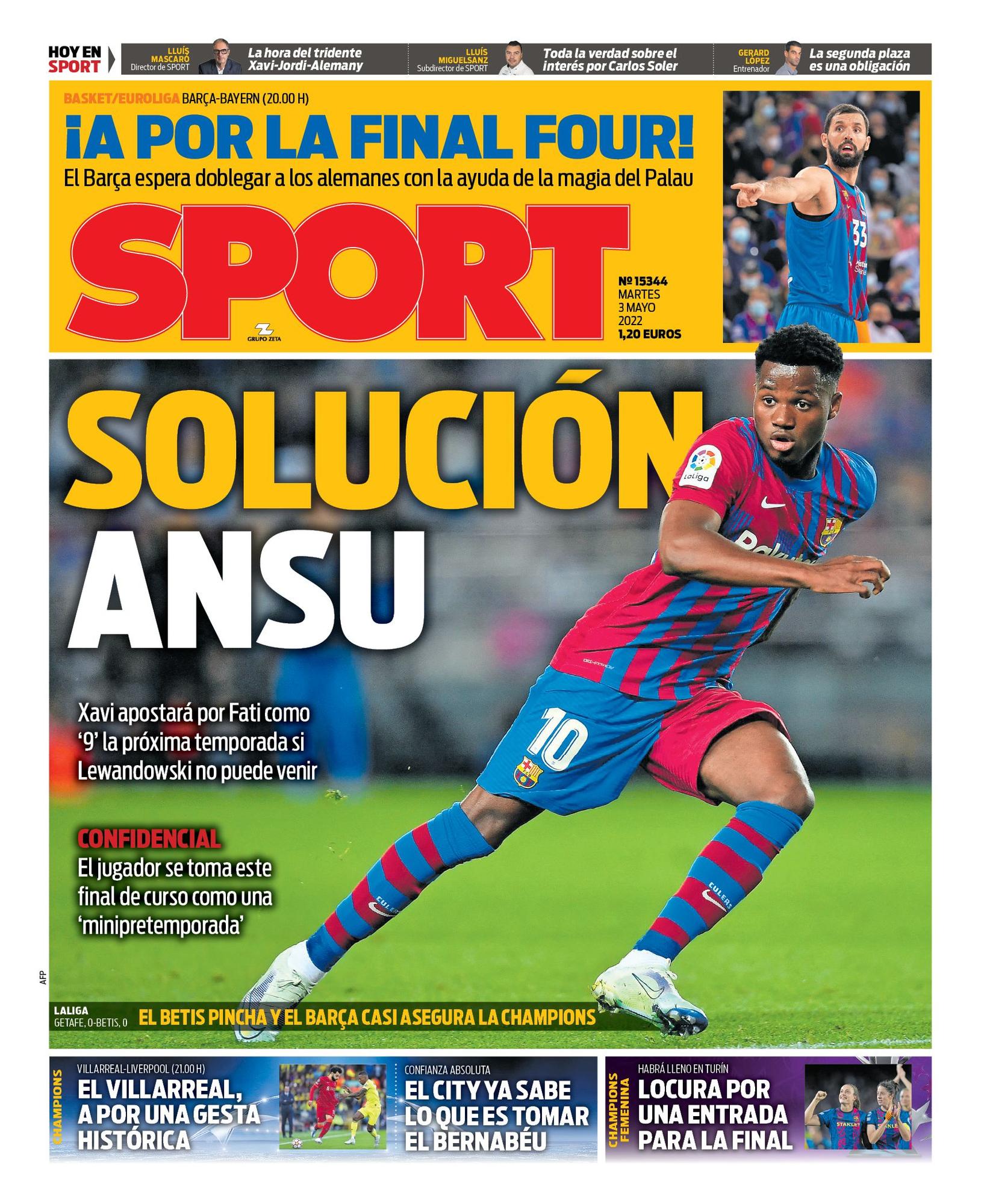 Esta es la portada de SPORT