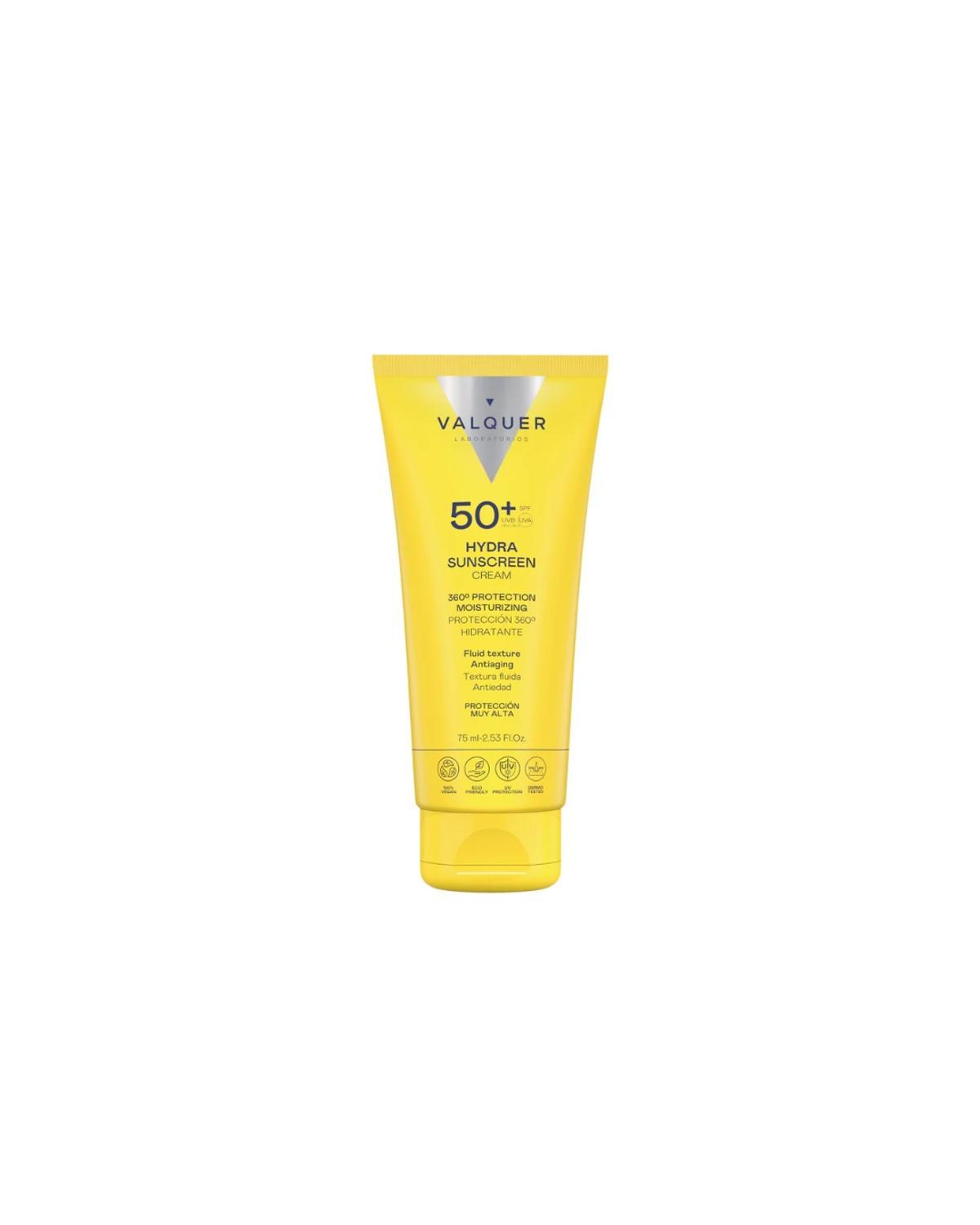 Crema Facial Hydra Sunscreen SPF 50+ Protección 360º Hidratante y Antiedad de Valquer