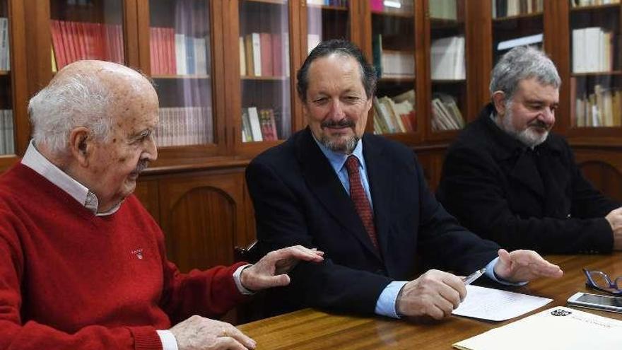 Fernández-Albalat, Fraga e Senén, onte no instituto.