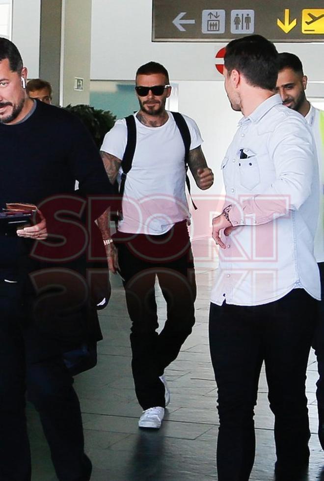 Luís Suárez y David Beckham juntos en Barcelona para rodar un anuncio