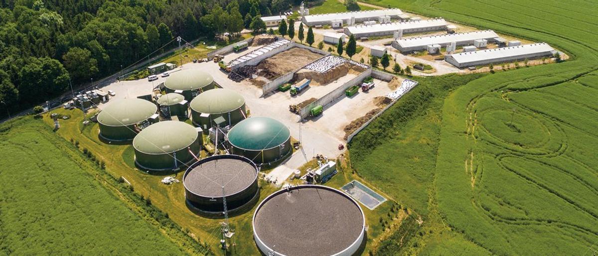 Una planta de producción de biogás.