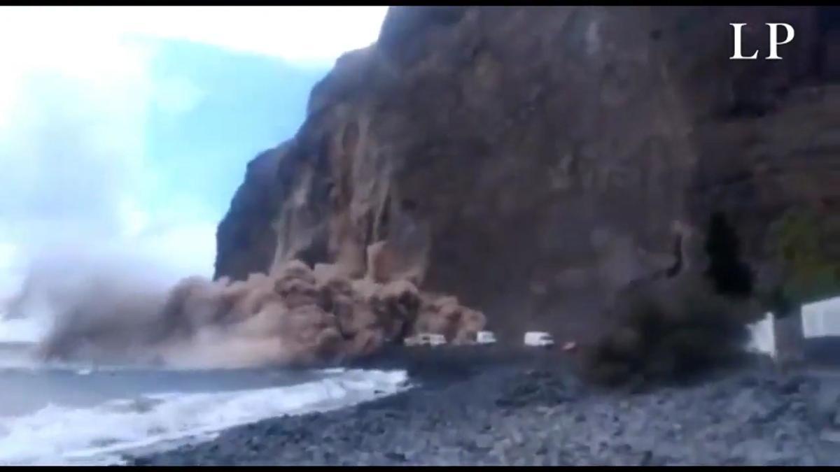 Desprendimiento en el Valle de Gran Rey, en La Gomera