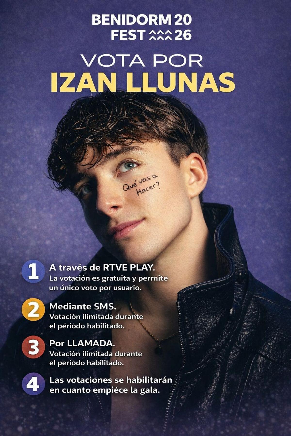 Cómo votar a Izan Llunas en la gran final de este sábado 14