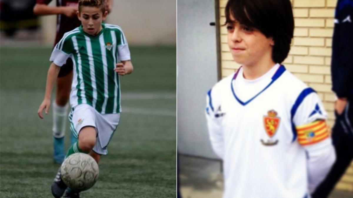 Fermin López, con la camiseta del Betis, y Jorge Alastuey, con la del Zaragoza, jugarán en el Barça la próxima temporada