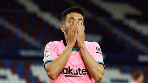 Jordi Alba, en un momento del duelo contra el Levante.