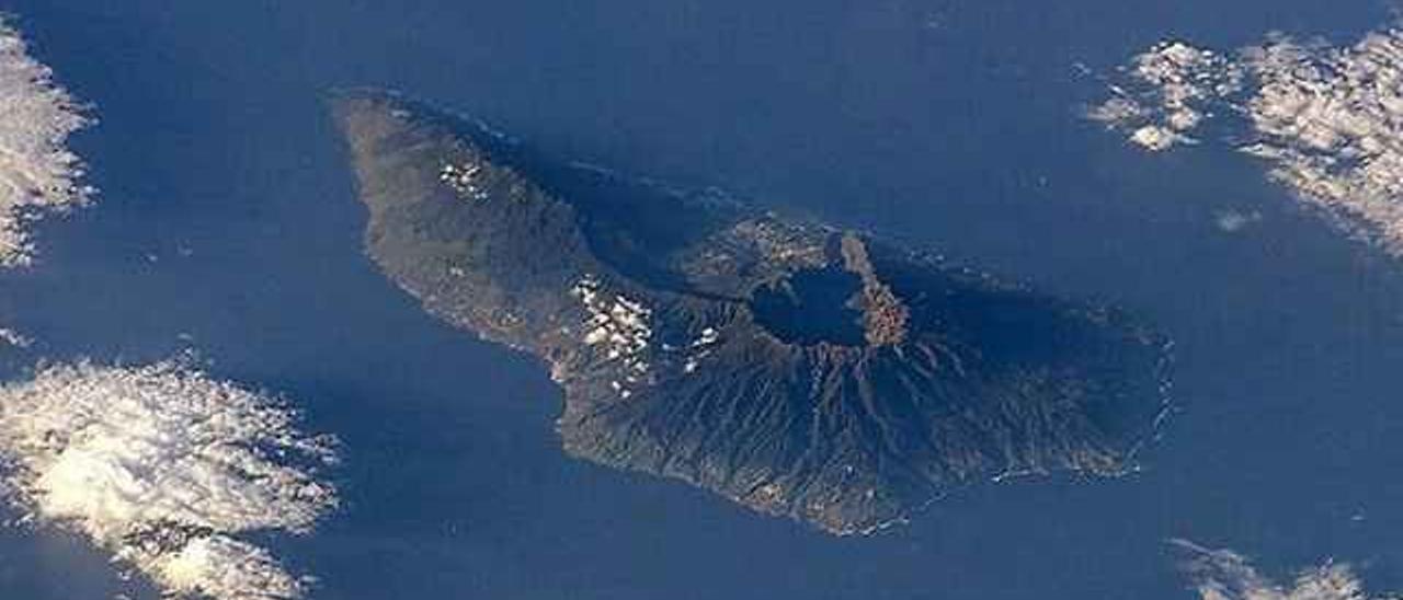 La Palma vista desde un satélite.