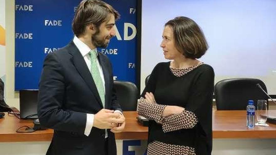 Jaime de Nardiz y Leticia Bilbao, ayer, en la sede de FADE.