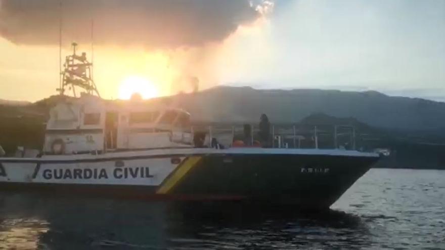 Trabajo de la Guardia Civil en el séptimo día de erupción del volcán de La Palma