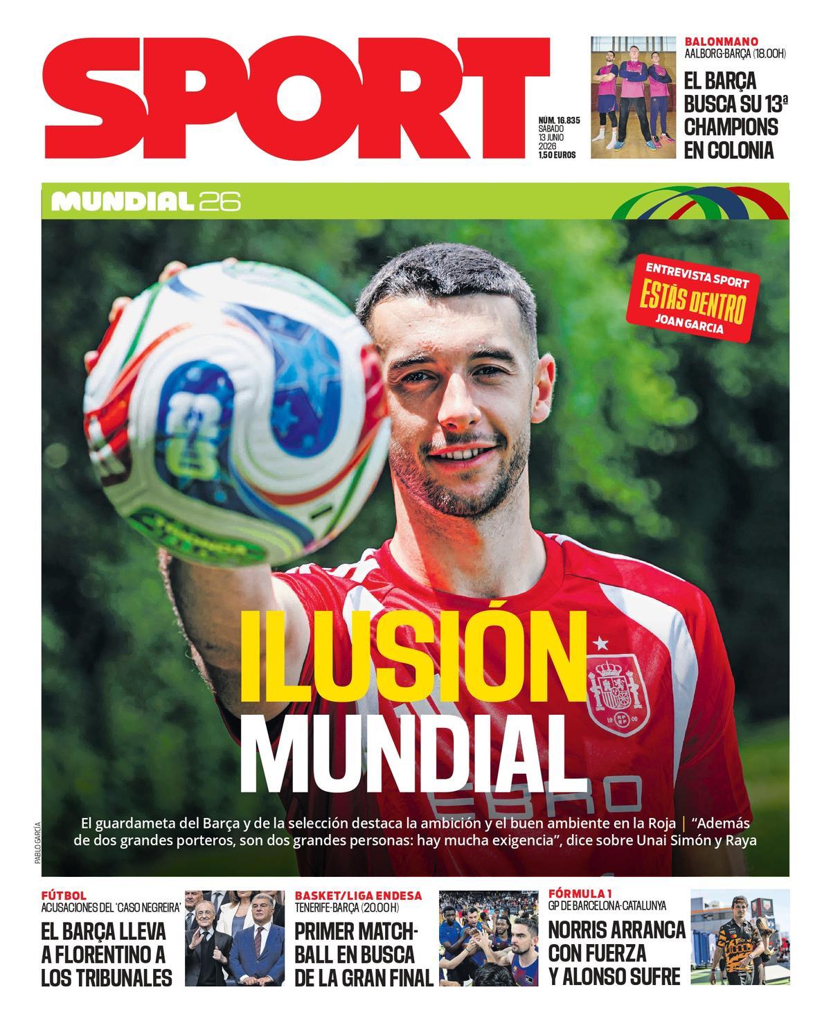 Esta es la portada de SPORT de hoy sábado, 13 de junio de 2026