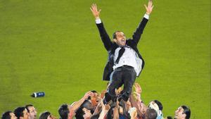 Pep Guardiola, después de ganar la Champions en 2009 con el FC Barcelona