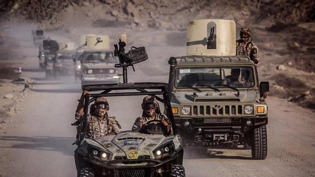 Diversos vehicles durant unes maniobres de la Guàrdia Revolucionària de l’Iran