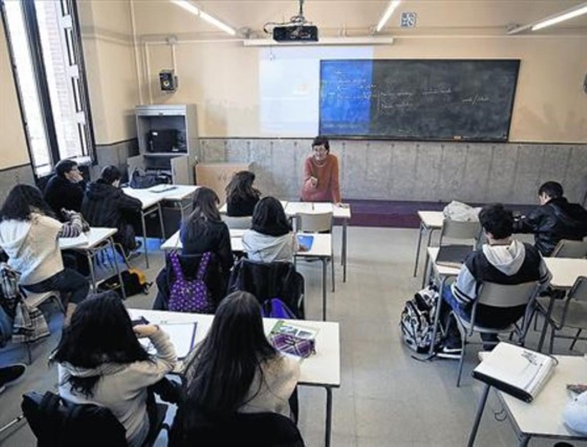 Classe de 4t d’ESO a l’institut de les Corts, a Barcelona.