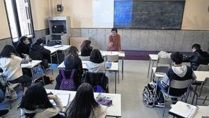 Classe de 4t d’ESO a l’institut de les Corts, a Barcelona.