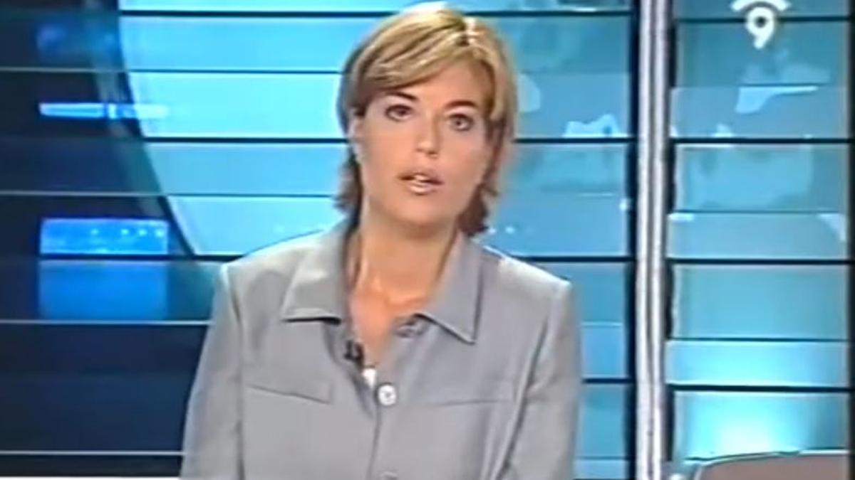 Maribel Vilaplana, en uno de sus primeros informativos en Canal 9.
