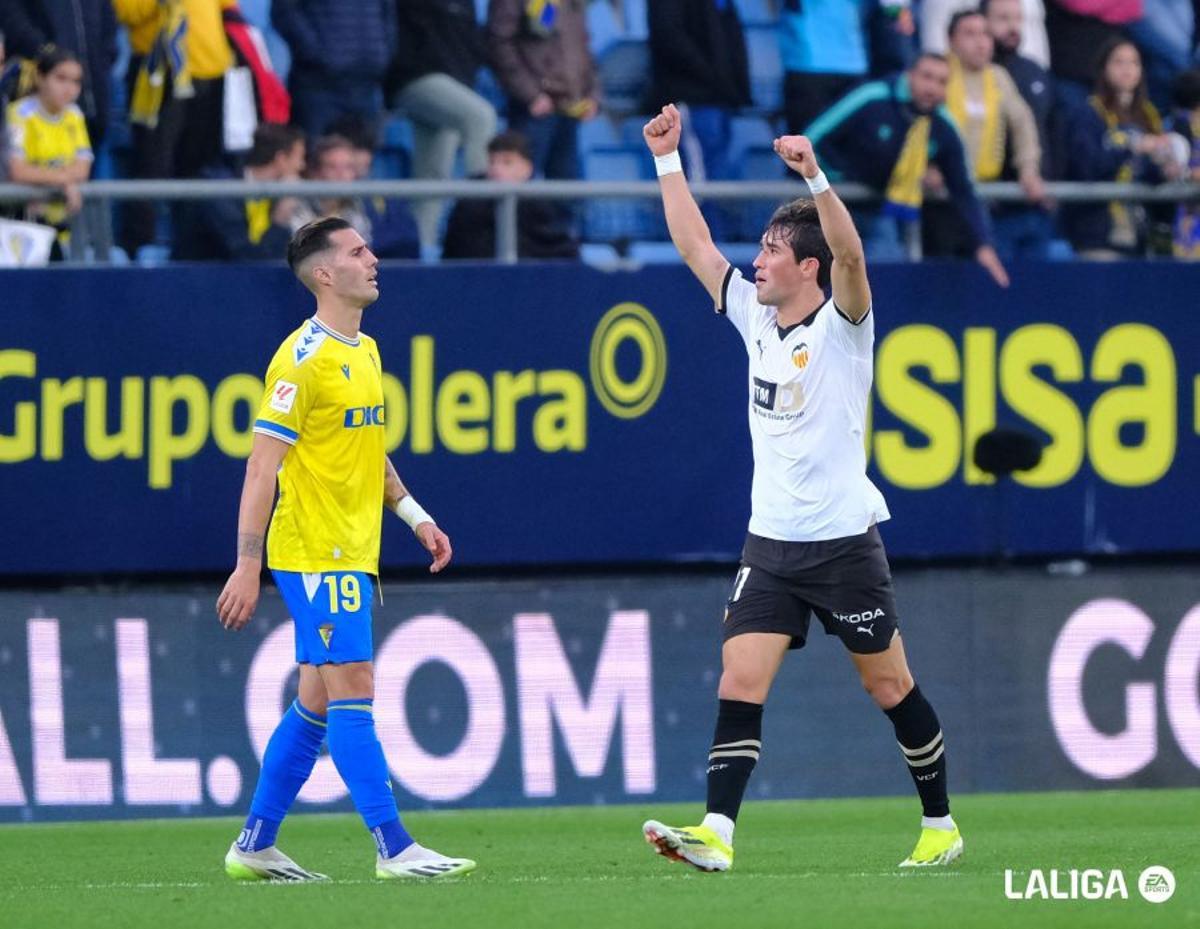Cádiz - Valencia : El gol de Jesús Vázquez