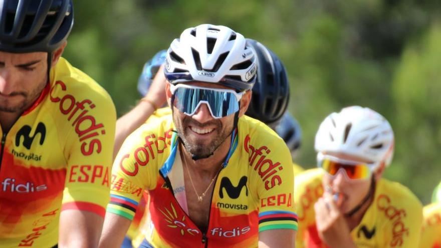 Alejandro Valverde, en la concentración de la selección