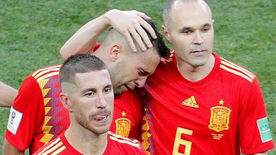 Sergio Ramos, Iniesta y Alba, tras caer eliminados