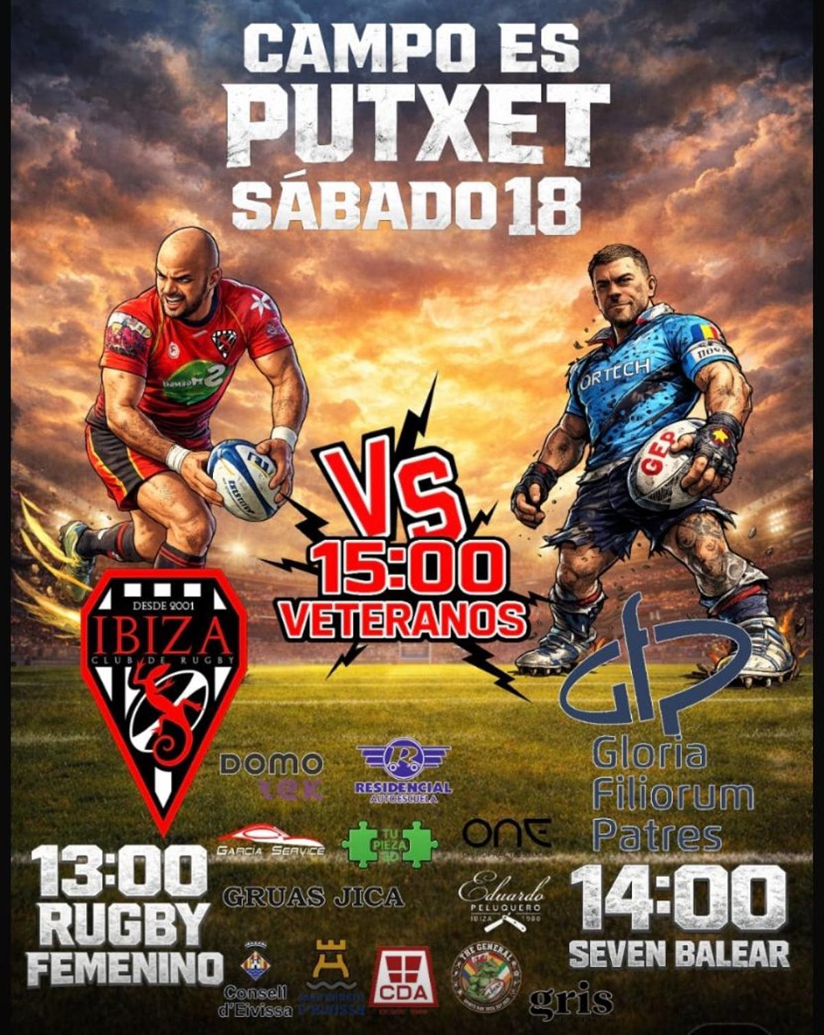 Cartel de la jornada organizada por el Ibiza Rugby Club que tendrá lugar en Es Putxet