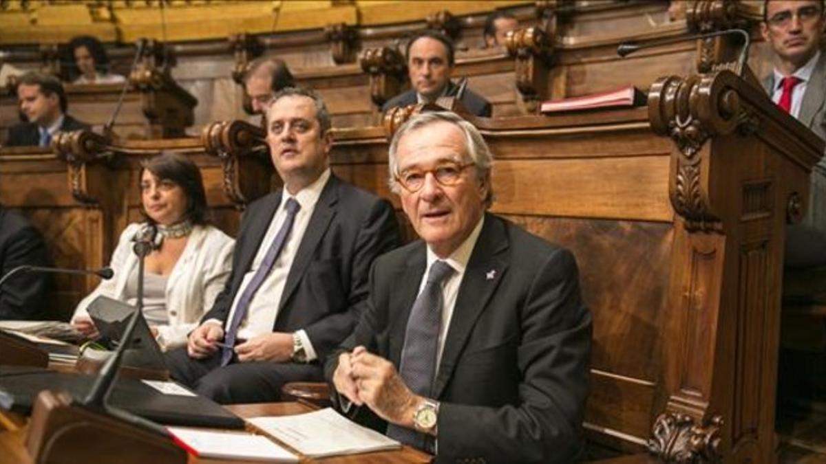 El alcalde Xavier Trias en el pleno del Ayuntamiento de Barcelona del 18 de octubre.