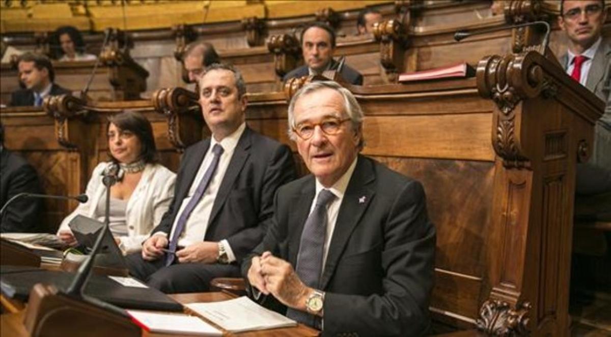 L’alcalde Xavier Trias en el ple de l’Ajuntament de Barcelona del 18 d’octubre.