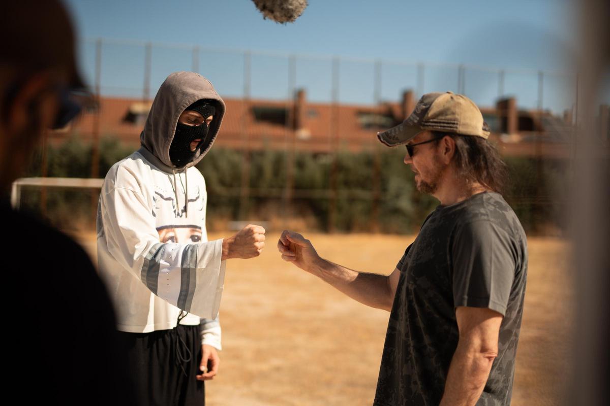 CecyArmy y Santiago Segura, en el rodaje del teaser