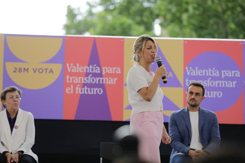 Yolanda Díaz visita Palma en uno de los actos de campaña de Unidas Podemos